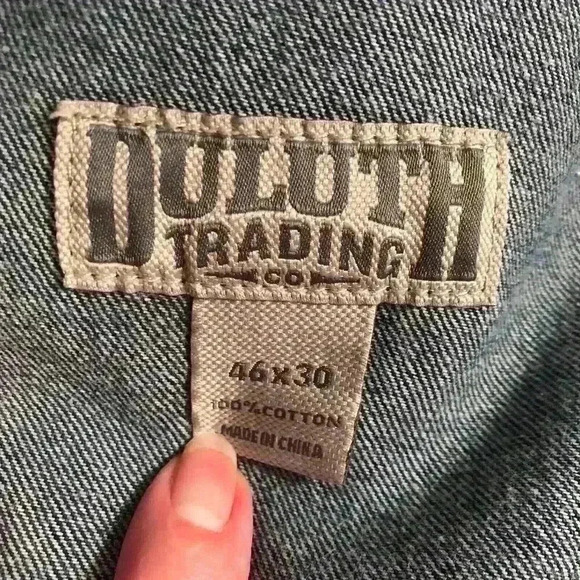 Duluth Trading Mens 46x30 Blue Jeans Dark Wash Bootcut Cotton - Picture 2 of 4